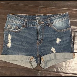 Mid rise jean shorts